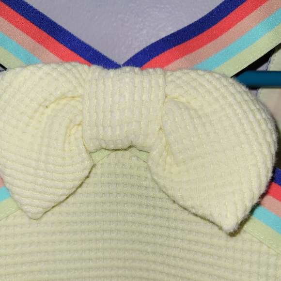 ⭐️ Janie and Jack Pale Yellow Waffle Weave Halter Dress W/ Bow - Picture 5 of 7